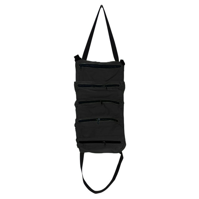 Multipurpose Roll Tool Bag,Wrench Roll,Canvas Tool Storage Bucket,Car First Aid Kit Roll Organizer,Hanging Tool Zipper Carrier Tote Bag,Car Camping Gear