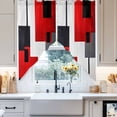 thumbnail image 4 of Red Black Color Block Swag Curtain Valance for Windows, Square Modern Window Treatments Short Swag Topper for Kitchen Windows Bathroom Bedroom, 36"x45", 4 of 8