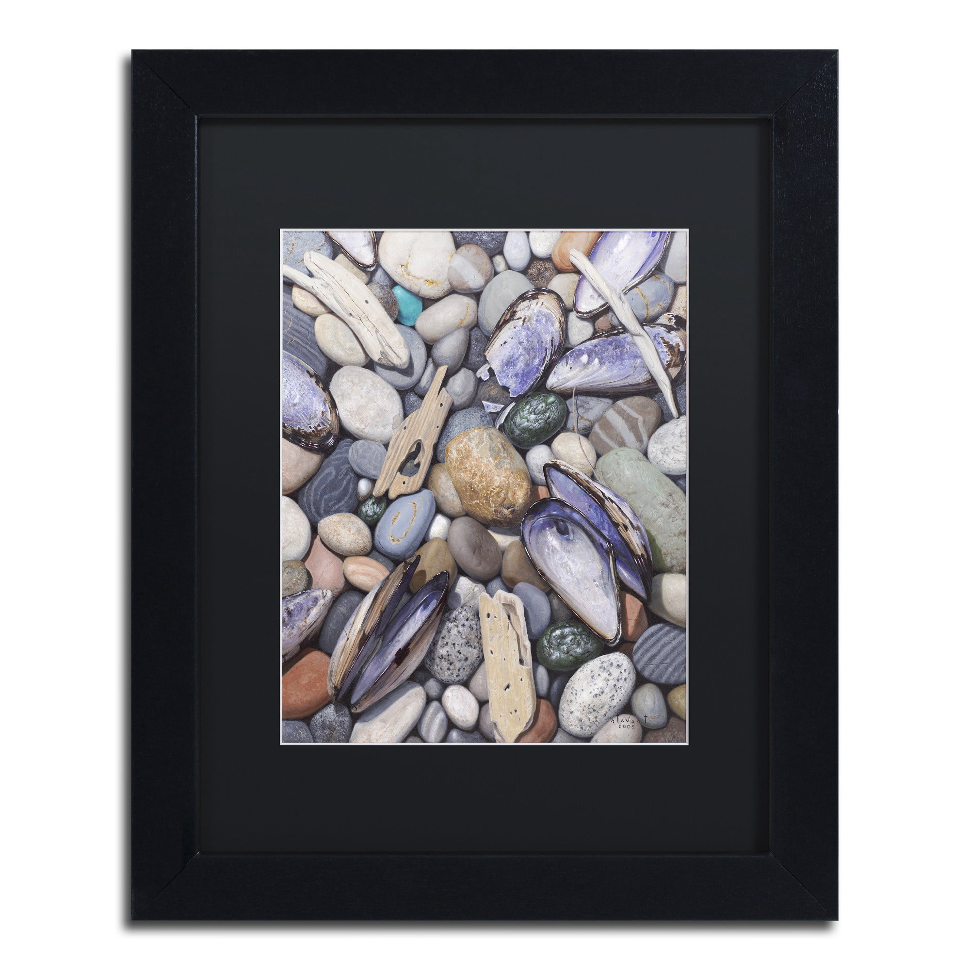 Stephen Stavast 'Treasure at Muscle Beach' Black Matted Framed Art