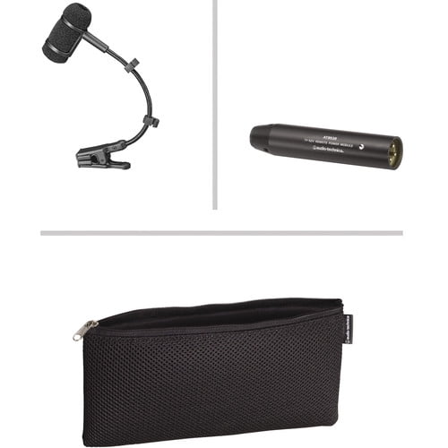 Audio-Technica Pro 35 Cardioid Condenser Instrument Microphone + Microfiber Cleaning Cloth + Goby Labs Microphone cleaner
