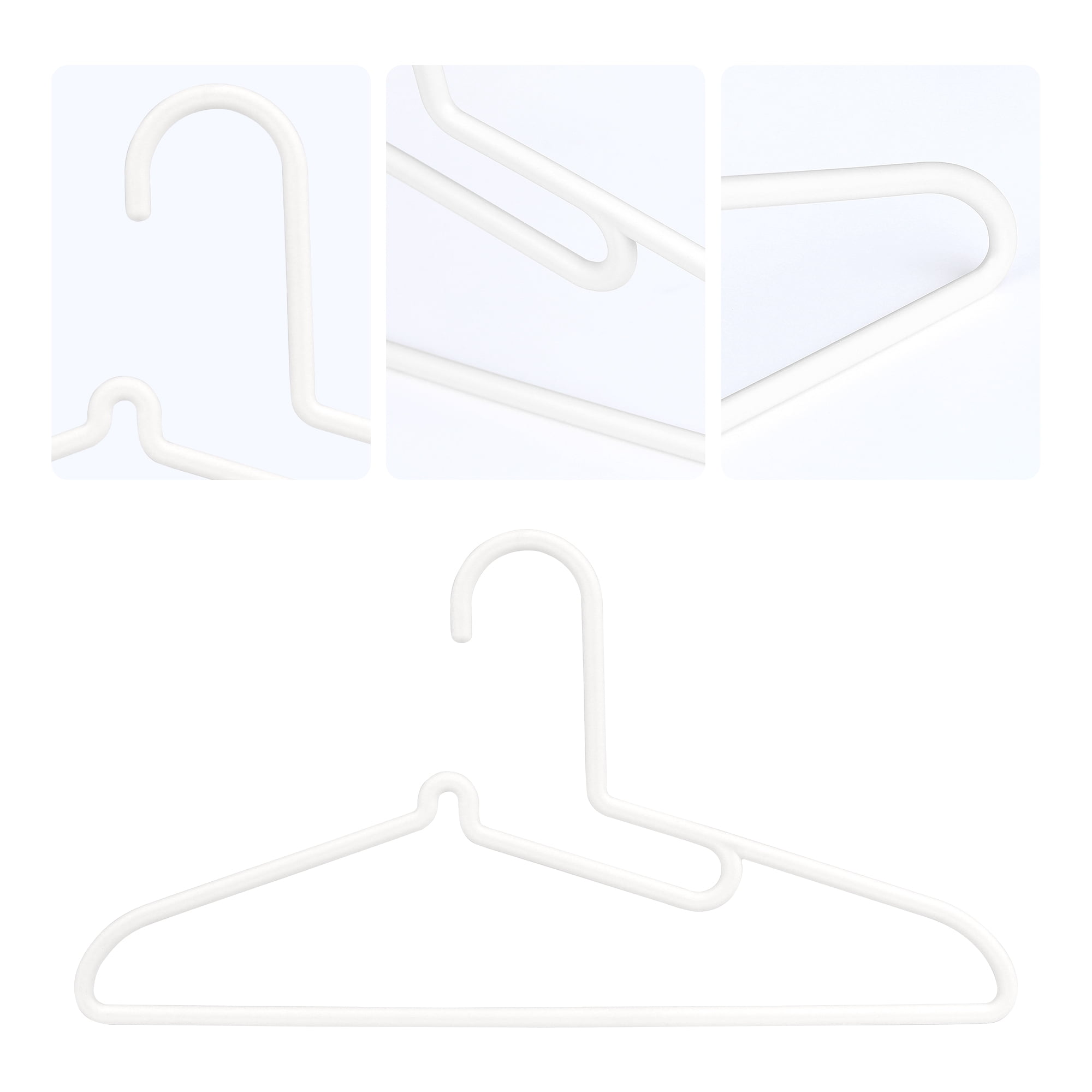Unique Bargains Clothes Hangers Plastic Space Saving Hangers for Closet 20 Pcs White