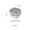 thumbnail image 1 of Double Stackable Lunch Box, 50 oz. Large Salad Bowl, 4 Compartment Tray, 3 oz. Sauce Container, Built-In Reusable Fork & Spoon White, 1 of 6