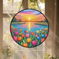 thumbnail image 5 of Vibrant Tulip Sunset Lake Stained Glass Suncatcher,creative Decorative Gift,elegant Window Hanging,home Decor,cure Gift,mother's Day Gift, 5 of 7