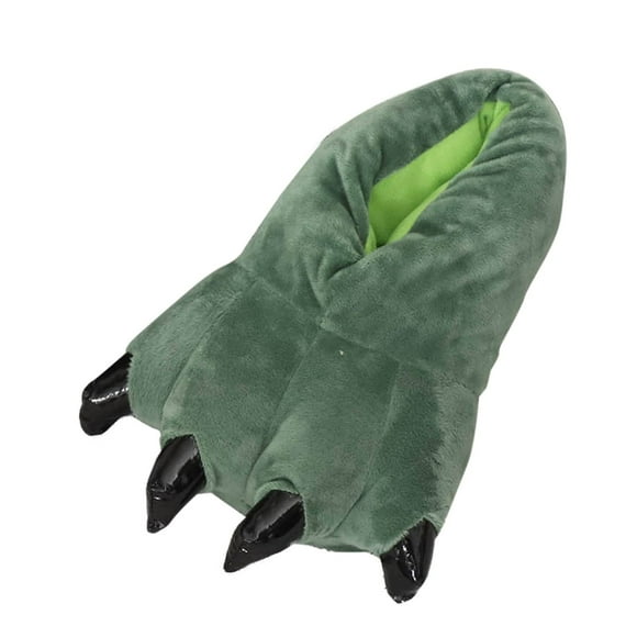 Gpoecd Bedroom Slippers Women Novelty Cartoon Tiger Dinosaur Warm Home Footwear Cozy Indoor Non Shoes for Women 02_Green,6.5