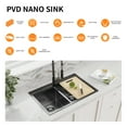 thumbnail image 4 of 33 in Drop-In Double Bowl Gunmetal Black Stainless Steel Workstation Kitchen Sink with Black Spring Neck Faucet, 4 of 6