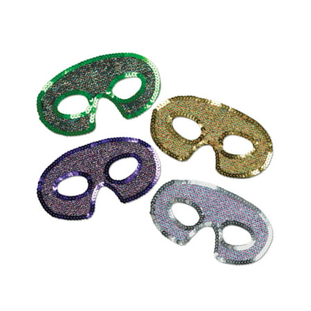 Assorted Color Phantom of the Opera Sequin Trimmed Eye Masks Costume Accessory