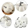 thumbnail image 6 of 7PCS Thanksgiving White Pumpkin Decorations Various Sizes Pumpkin Decorations Artificial Pumpkins Fall Autumn Decor, Suitable for Fall Harvest, Thanksgiving Party Indoor and Outdoor Decoration, 6 of 8