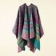 thumbnail image 1 of Nvzi Poncho tipo capa con diseño vintage y parte delantera abierta, chal de invierno, color morado, 1 of 1