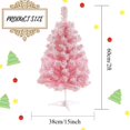 thumbnail image 2 of Árbol de Navidad Gloreyan de 60 cm, PVC rosa, flocado en la nieve, con soporte, 2 of 8