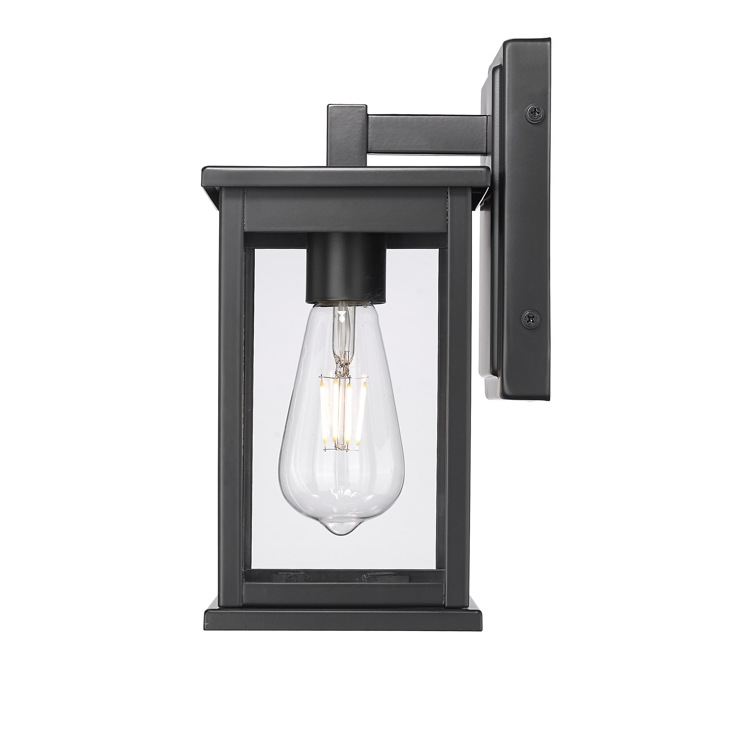 Open Box Millennium Lighting Bowton II 1 Light Outdoor Wall Sconce in Powder Coat Black 13 Inch