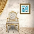 thumbnail image 3 of Loeber, Mette 26x26 Gold Ornate Wood Framed with Double Matting Museum Art Print Titled - Flowers in Blue 2, 3 of 4