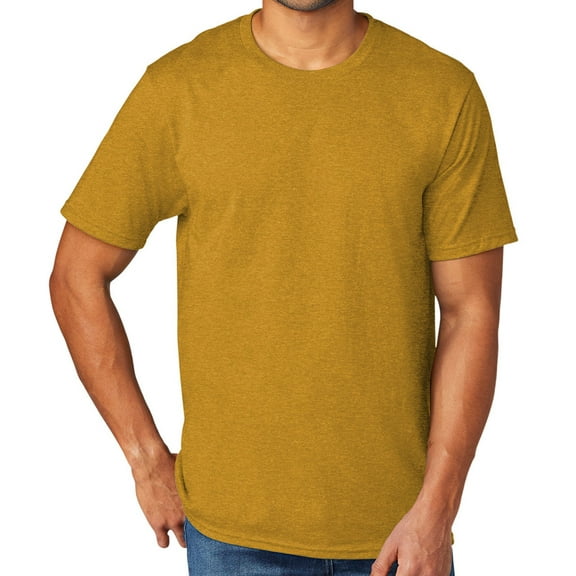 Men's Extreme Softness TriBlend Tee Shirt, Small Ochre Yellow Heather