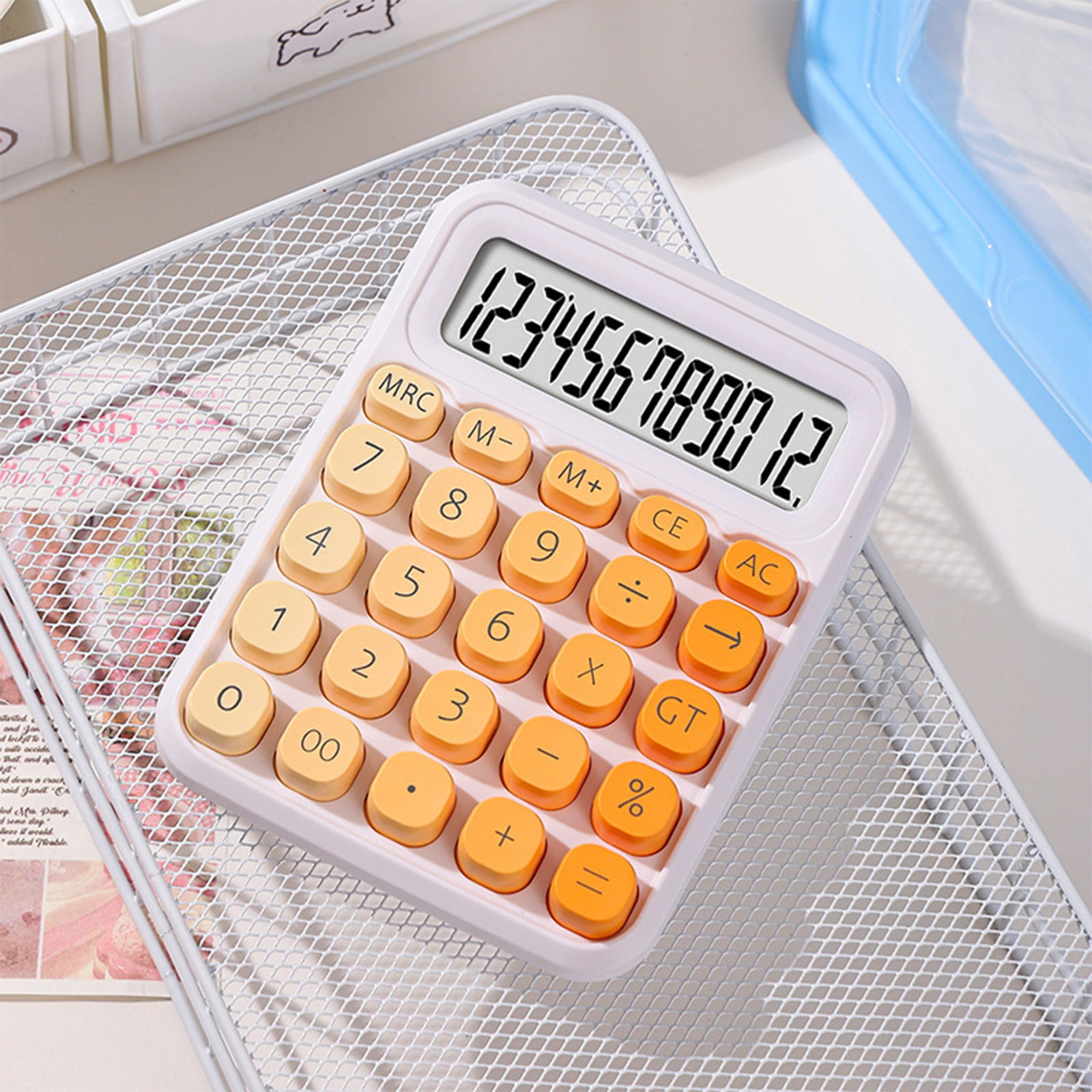 Fufafayo Calculator, Cute Mini Desktop Calculator With Big Buttons Portable Candy-Colored Math Calculator For Study Teachers Office