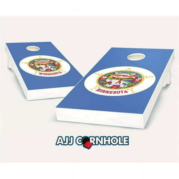 AJJCornhole 107-MinnesotaFlag Minnesota Flag Theme Cornhole Set with Bags - 8 x 24 x 48 in.