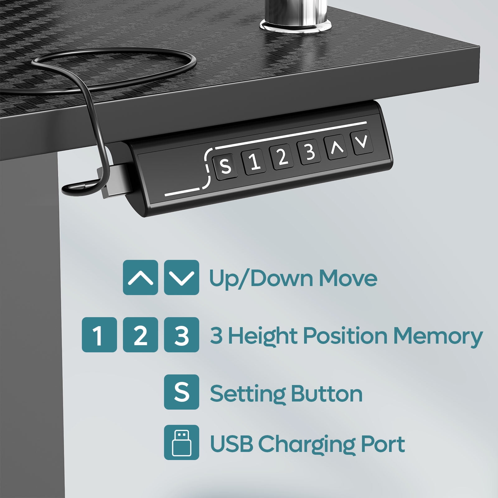 Bestier 58"x27" Gaming Electric Height Adjustable Standing Desk Stand up Desk with Monitor Shelf & LED Lights in Carbon Fiber