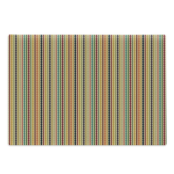 Stripes Cutting Board, Rainbow Colored Geometric Shapes Vertical Arrangement Simplistic Shape Pattern, Decorative Tempered Glass Cutting and Serving Board, in 3 Sizes, by Ambesonne