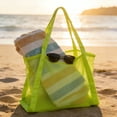 thumbnail image 6 of Mesh Beach Bag Large Capacity Drawstring Tote Portable Net Bag for Wet Clothes Towels Snorkeling Gear Pool Swimming by PALIFEUR, 6 of 7