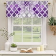 thumbnail image 3 of Purple Morocco Valances for Windows, Decorative Rod Pocket Window Valance Curtains, Rustic Country Smear Street Mottled Art Short Curtain Drapes for Kitchen/Living Room, 2 Panels, 60" W x 18" L, 3 of 8