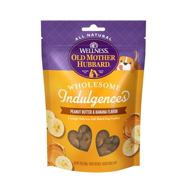 Old Mother Hubbard Wellness Wholesome HYZ01 Indulgences Peanut Butter & Banana Flavor Natural Dog Treats, 10 Ounce Bag