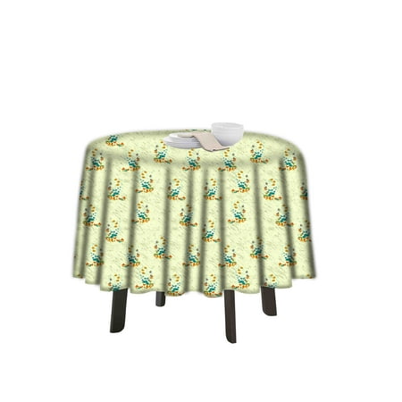 

eloria Chintz Printed Round Table Cloth Resistant Washable Decorative Table Cover for Dining Table