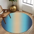 thumbnail image 2 of Round Rug 5Ft Washable Non-Slip, Blue Teal Ombre Circle Area Rugs for Living Room Bedroom, Modern Yellow Gradient Farmhouse Art Indoor Floor Mats Carpet Runner for Home Decor Aesthetic, 2 of 8