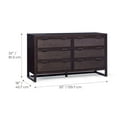 thumbnail image 3 of Teamson Home Hatteras Modern 6-Drawer Dresser with Natural Rattan Inset Panels, Solid Pine Wood Frame and Acacia Veneer, 3 of 7