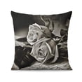 thumbnail image 3 of Black and White Rose Vintage Inspirational Love Flower Throw Pillow Covers 18 X 18 Inch, Set Of 4, Linen Study Sofa Cushion Cover Indoor Living Room Home Decor, 3 of 7
