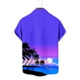 thumbnail image 3 of Penkiiy Hawaiian Shirt for Men, Unisex Summer Beach Casual Short Sleeve Button Down Shirts, Printed Palmshadow Clothing S Purple, 3 of 4