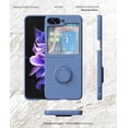 thumbnail image 3 of for Samsung Galaxy Z Flip5 5G 2023 Case,Slim Liquid Silicone Couple Ring Kickstand Soft Anti-Scratch Microfiber Lining Protection Bumper Case for Galaxy Z Flip5 (Purple), 3 of 16