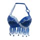 thumbnail image 4 of Top Halter moda mujer Baoblaze lentejuelas con Flecos danza del vientre Azul real M, 4 of 8