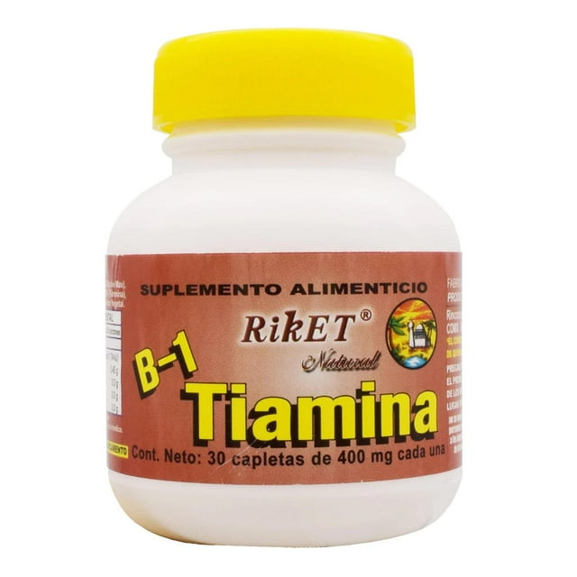 Tiamina Vitamina B1 30 Cápsulas Riket blanco
