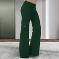 thumbnail image 2 of Zylarhe Women's Pants Women's Casual Pants High Waisted Elastic Comfortable Loose Fit Retro Jogging Outdoor Work Pants Fashionable Plain Design With Pockets, 2 of 4
