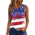 thumbnail image 2 of Qetyuw Women's 4th of July Tank Tops Summer Patriotic USA Flag Graphic Tshirts Loose Fit Sleeveless T-shirts Camisole Comfy V Neck Tanks Womens Tank Tops under $5, 2 of 5