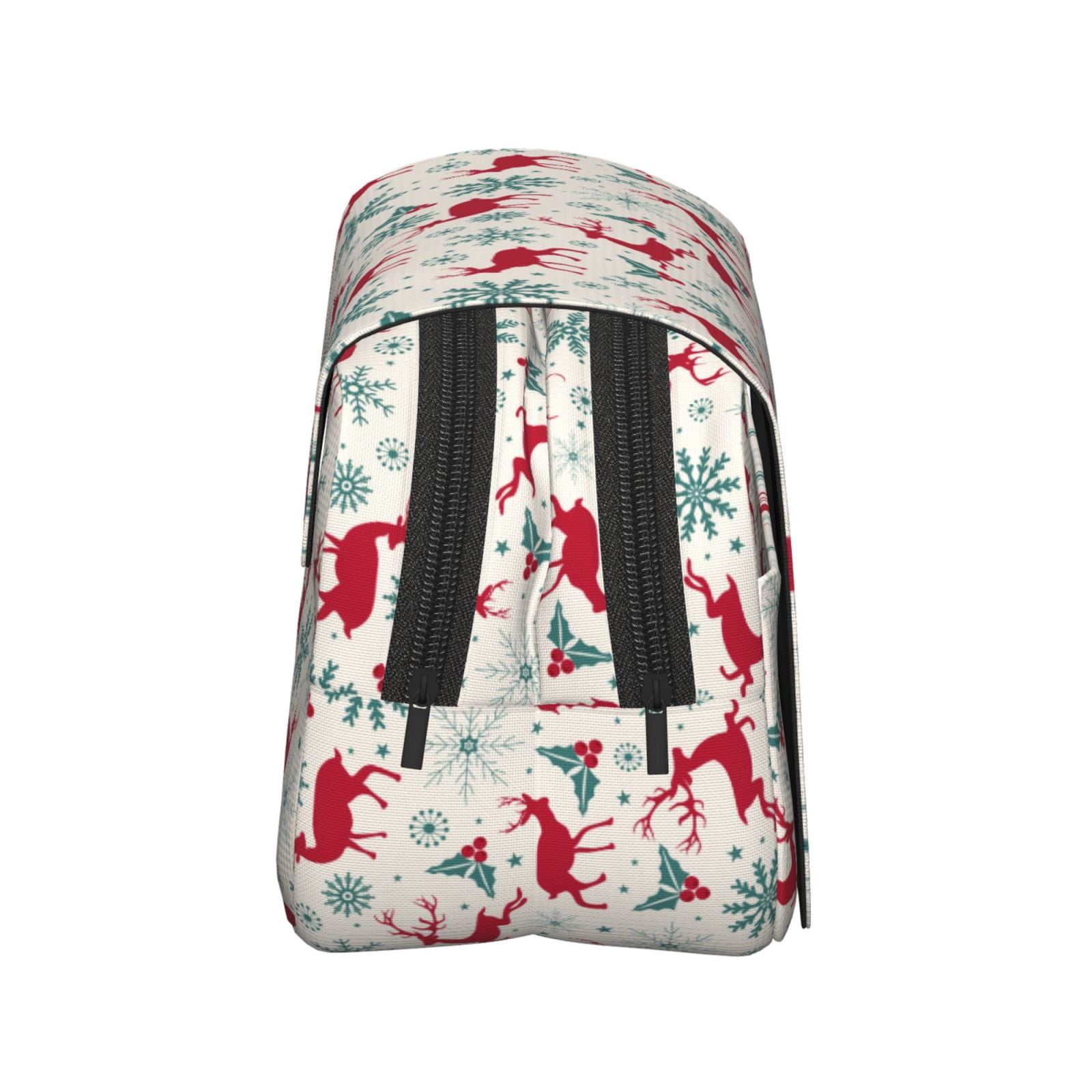 Rateoe Vintage Christmas Reindeer Pattern Double Clamshell Pen Case, Storage Organizer with Two Zipper Compartments– Holds Up to 50 Pencils & Pens