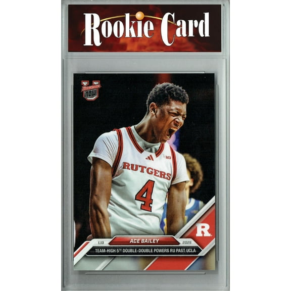 Certified Mint Ace Bailey 2024 Bowman University Now #46 Double Double Rookie Card Rutgers