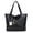 Black, variant on Women Casual Bag Fashionable PU Leather Metallic Handbag Large Capacity Pattern Shoulder Bag Shopping Bag