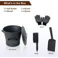thumbnail image 2 of Ash Bucket with Lid, 2.6 Gallon Fireplace Ash Bucket with Shovel and Hand Broom, Metal Bucket for Fireplace, Fire Pit, Wood Burning Stove, Black, 2 of 6