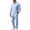 Light Blue, variant on LYSMORA Men's 2 Piece Outfit Set Lapel Collar Partial Button Long Sleeve Top and Straight‑Leg Pants for Business Casual Daily Wear