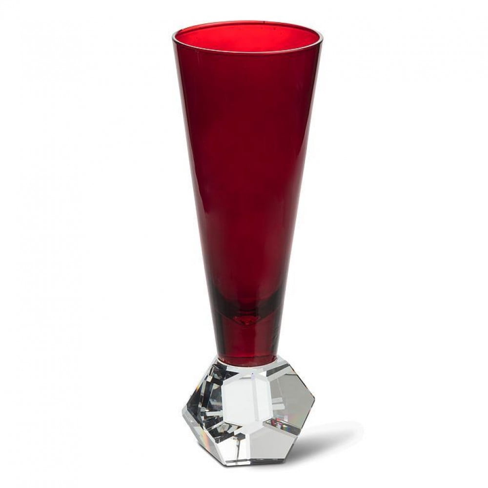 MDR Trading Inc. AB-27-RUBY-FLUTE Flute With Crystal Base Glass