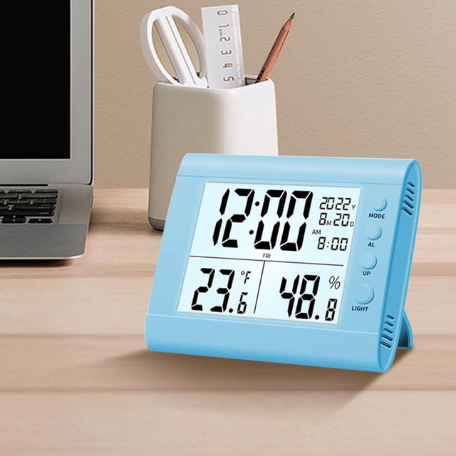 Functional Electronic Temperature And Humidity Meter Indoor Household Alarm Clock Night Light Digital Dry And Humidity Rainbow Cleaning System Vac Mops for Floor Cleaning Pet Hardwood Floor Dog Stairs