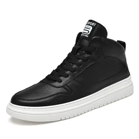 

Men‘s Leather Wear-resistant Skate Shoes High-top Casual Sneakers