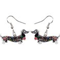 thumbnail image 1 of Pendientes de perro salchicha de dibujos animados de aleación de colores que gotean aceite (negro), colgante para mascota, joyería para perro, regalo encantador y encantador para mujeres y niñas, 1 of 5