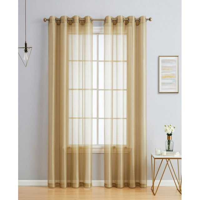 Lumino by Hlc. me Perth Panneaux de Rideaux Semi-Transparents à Illets – 54 L x 95 H – Ensemble de 2