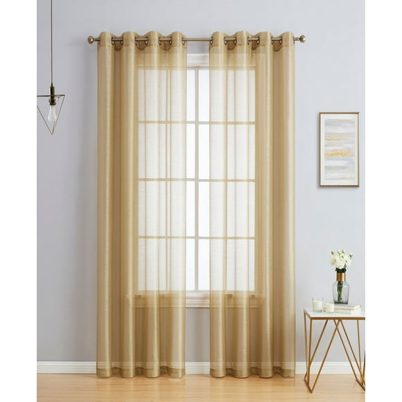 Lumino by Hlc. me Perth Semi Sheer Grommet Curtain Panels – 54 W x 95 L – Set of 2