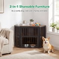 thumbnail image 4 of Gymax Corner Dog Crate Furniture Wooden Dog Kennel End Table Heavy Duty Pet Crate Brown, 4 of 10