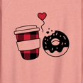 thumbnail image 3 of Instant Message - Coffee And Donut - Women's Lightweight French Terry Pullover, 3 of 7