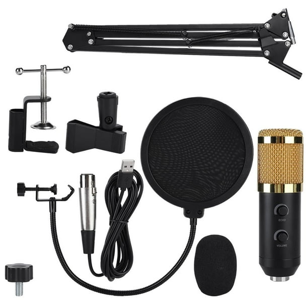 Kit De Reverberación De Micrófono Usb De Condensador Con Soporte De Filtro Pop Shield Clip De Soporte Para Computadora Sweethay EL009109-00