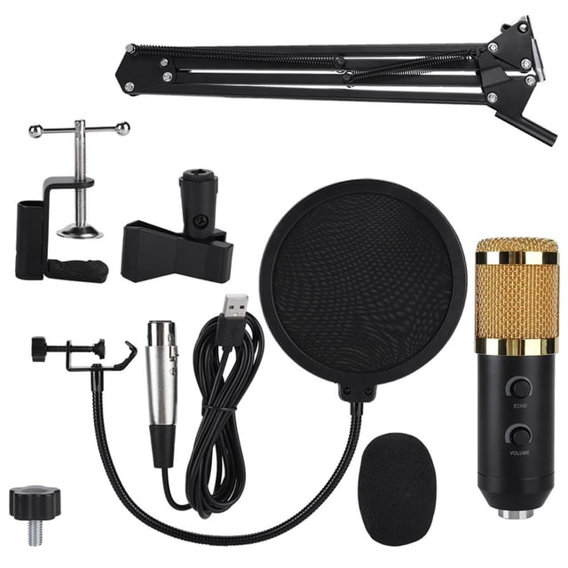 Kit De Reverberación De Micrófono Usb De Condensador Con Soporte De Filtro Pop Shield Clip De Soporte Para Computadora Guardurnaity EL009109-00