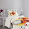 thumbnail image 5 of Ambesonne Bowling Quilted Bedspread Set 2 Pcs, Red Ball Spread Pins, Twin Size, Red Orange White, 5 of 6