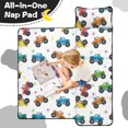 thumbnail image 4 of Monster Cartoon Truck White Pattern Teens Toddler Nap Mat with Pillow, Sleeping Mat Bag for Preschool Daycare 60"x20", 4 of 6